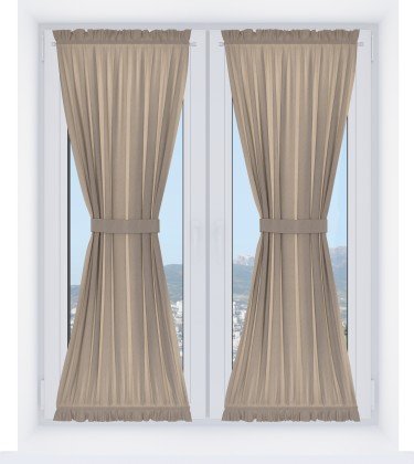 Штора песочные часы «Кортин», ткань лён димаут, светло-бежевый