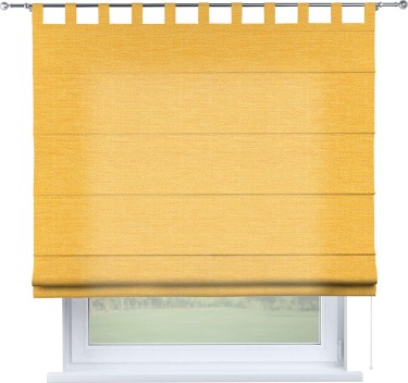 Римская штора на петлях «Кортин», ткань лён желтый