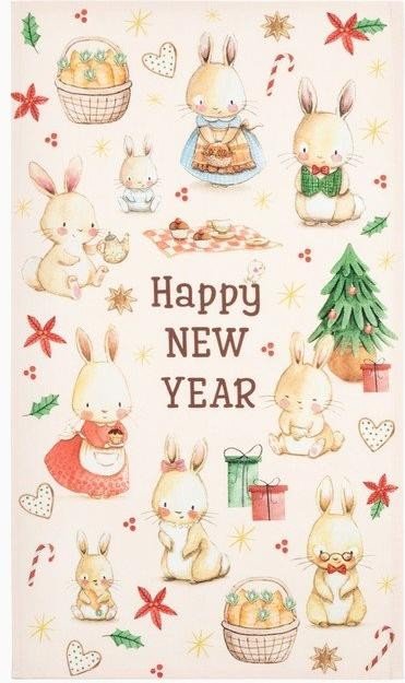Полотенце "Этель" Rabbit family 40х73 см, 100% хл, саржа 190 гр/м2