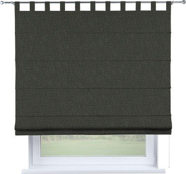 Римская штора на петлях «Кортин», ткань лён димаут, графитово-серый