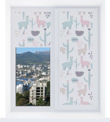 Рулонная штора Уни 2 с принтом Милый лама