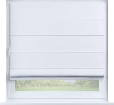 Римская штора «Кортин» на створку, ткань однотонная белоснежная