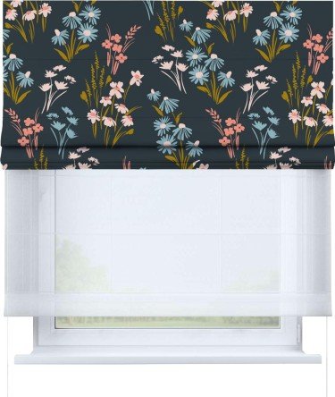 Римская штора «Кортин» день-ночь «Чарующие цветы»