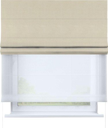 Римская штора «Кортин» день-ночь, ткань блэкаут однотонный, цвет бежевый