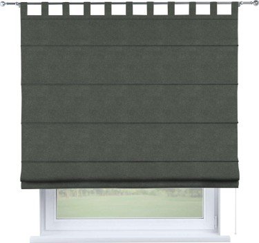 Римская штора на петлях «Кортин», ткань cotton блэкаут серый