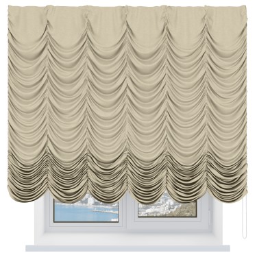 Французская штора «Кортин», софт однотонный светло-бежевый