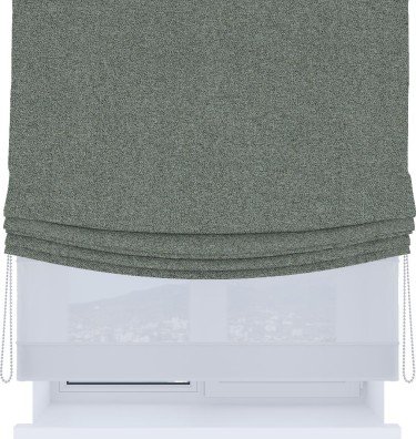 Римская штора «Кортин», день-ночь с мягкими складками, лён блэкаут серый