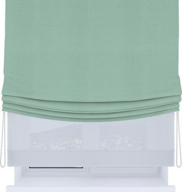 Римская штора «Кортин», день-ночь с мягкими складками, блэкаут однотонный ментоловый