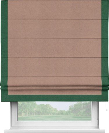 Римская штора «Кортин» с кантом Виктория, для проема, ткань вельвет брусничный джем