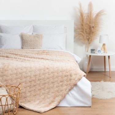 Плед Этель «Ромб» 200х220 см, цвет бежевый