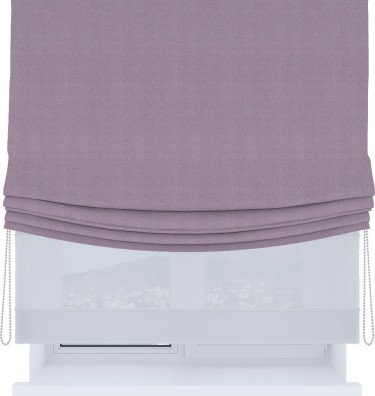 Римская штора «Кортин», день-ночь с мягкими складками, блэкаут однотонный светло-сиреневый