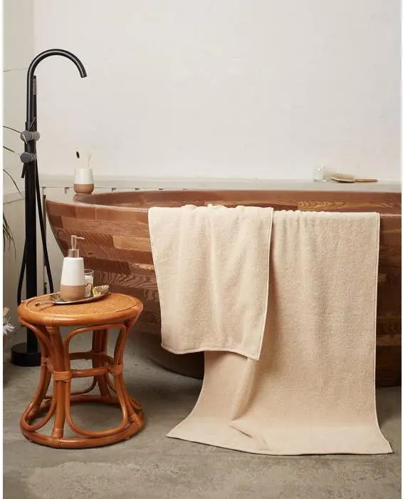 Полотенце махровое Этель Organic Beige 100х150 см, 100% хл, 420гр/м2