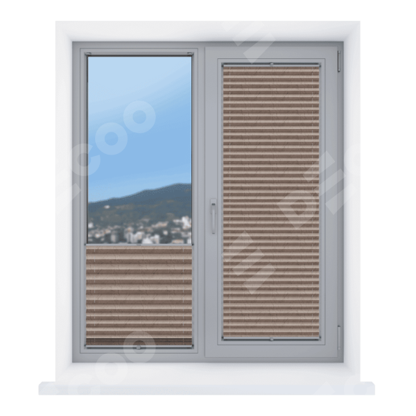 Штора плиссе ткань Краш FR коричневый