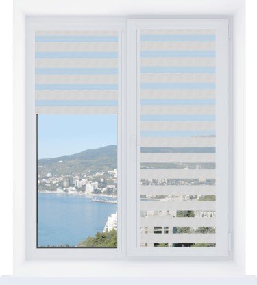 Рулонная штора День-ночь Уни 2 Shade белый, размеры от 20 до 120 см