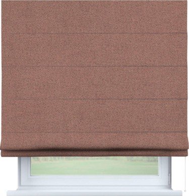 Римская штора «Кортин» для проема, ткань лён блэкаут, розовый