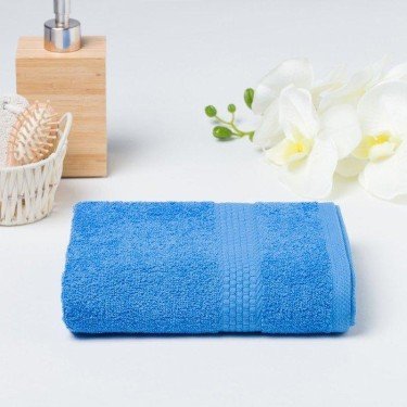 Полотенце махровое гладкокрашеное «Эконом» 70х130 см, цвет голубой