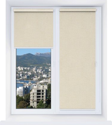 Рулонная штора Мини Лен бежевый