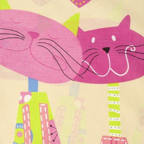 Постельное бельё 1,5сп"Традиция: Кошки", 147х217 см, 150х220 см, 70х70 см - 2 шт