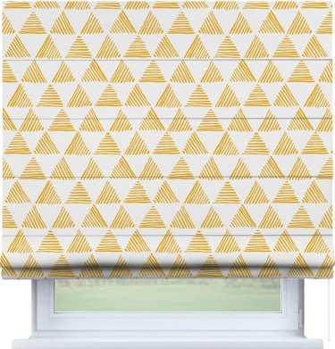 Римская штора «Кортин» для проема «Желтые треугольники»