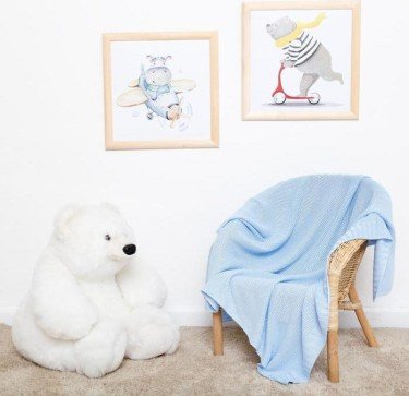 Плед Крошка Я голубой, 80*100 см, 100% бамбук