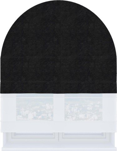 Римская штора «Кортин» день-ночь для арочного проёма, ткань cotton блэкаут тёмно-серый