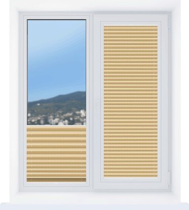 Штора плиссе ткань Креп перламутр бежевый