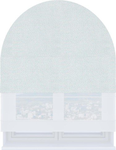 Римская штора «Кортин» день-ночь для арочного проёма, ткань блэкаут однотонный дымчато-белый