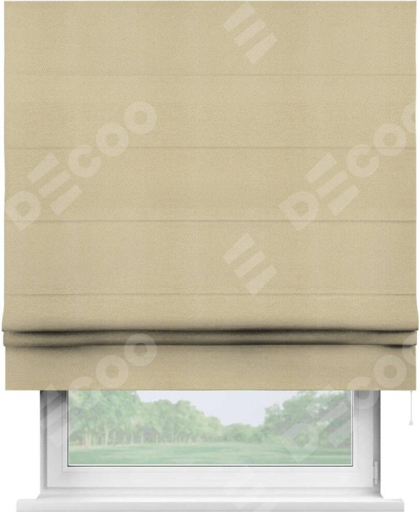 Римская штора «Кортин» для проема, ткань блэкаут однотонный, милано латте