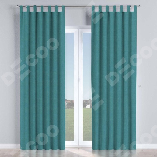 Комплект штор на петлях лён бирюзовый