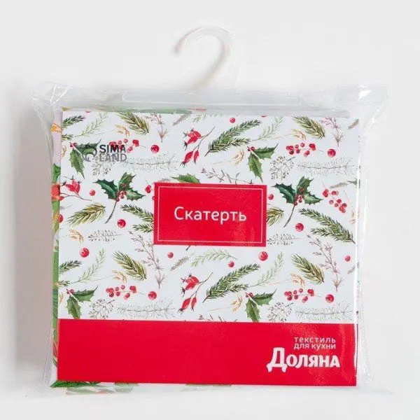 Скатерть Доляна «Праздничный узор» 110х145 см, 100% п/э