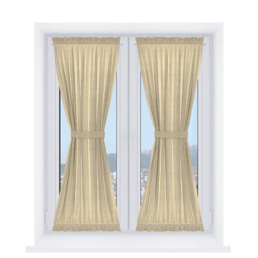 Штора песочные часы «Кортин», ткань вельвет бежевый