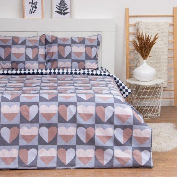 Постельное бельё LoveLife Дуэт «Сердца» 143х215см-2шт, 225х240см, 50х70см-2шт