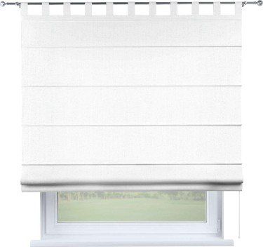 Римская штора на петлях «Кортин», ткань лён белоснежный