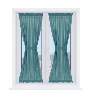 Штора песочные часы «Кортин», ткань лён бирюзовый