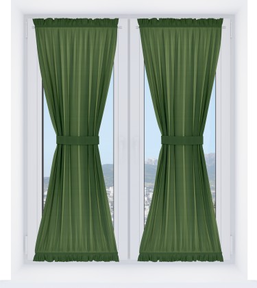 Штора песочные часы «Кортин» блэкаут однотонный зелёный перламутр