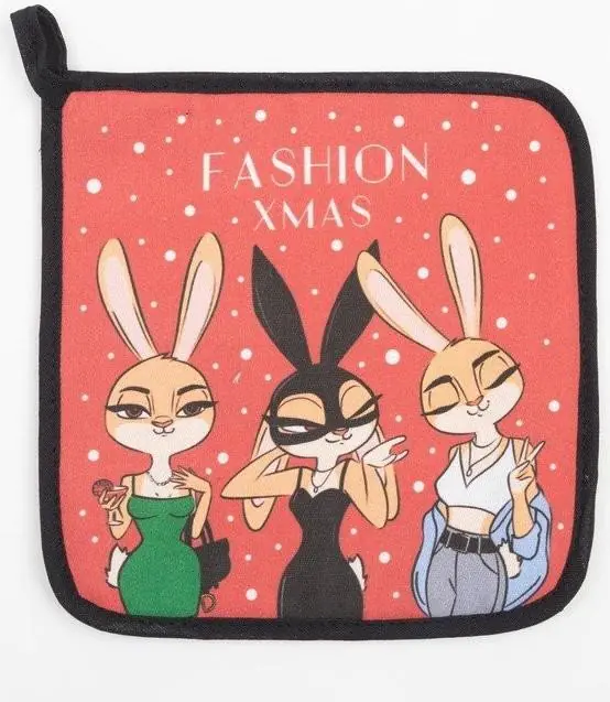 Набор кух. "Fashion xmas" варежка-прихватка 20х28 см, прихватка 19х19 см, 100% хл