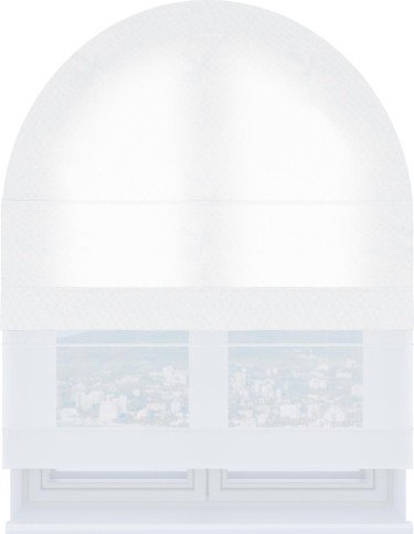 Римская штора «Кортин» день-ночь для арочного проёма, ткань вельвет белоснежный