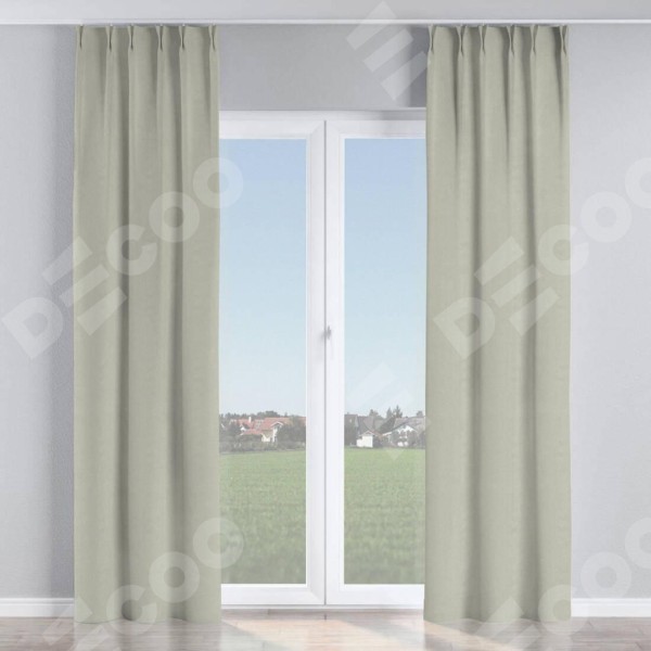 Комплект штор на тесьме «Кустик», лён димаут светло-серый