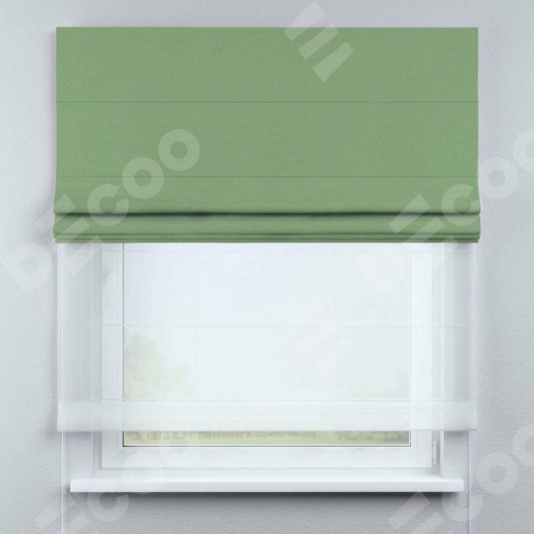 Римская штора «Кортин» день-ночь, ткань блэкаут однотонный, оливковый