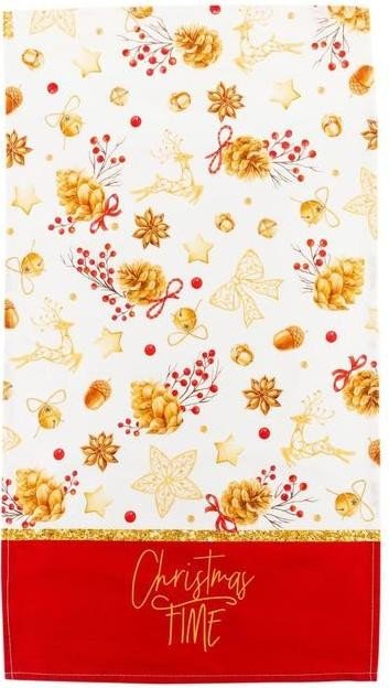 Новогоднее полотенце "Этель" Golden Christmas 40х73 см, 100% хл, саржа 190 гр/м2