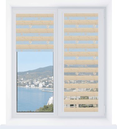 Рулонная штора День-ночь Уни 2 Elegant кремовый