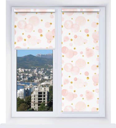 Рулонная штора Мини с принтом Круги и точки