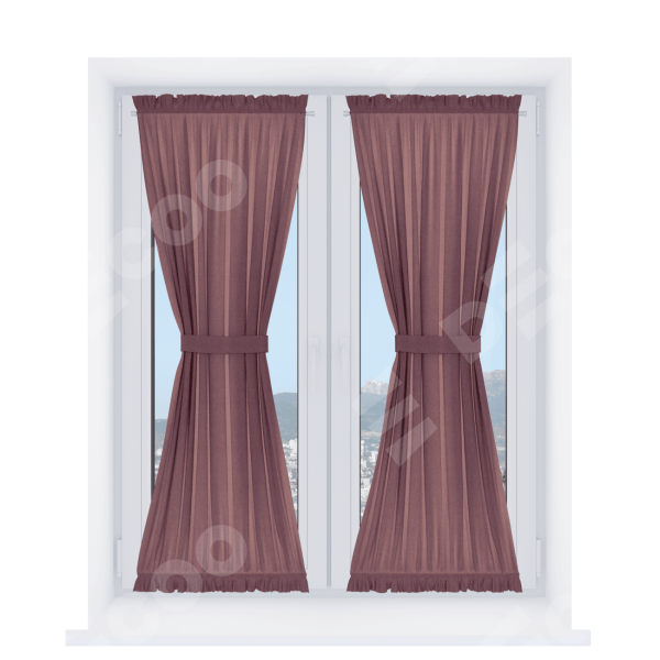 Штора песочные часы «Кортин», ткань лён димаут, брусника