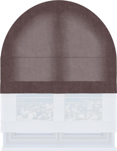 Римская штора «Кортин», канвас махагон, день-ночь для арочного проёма