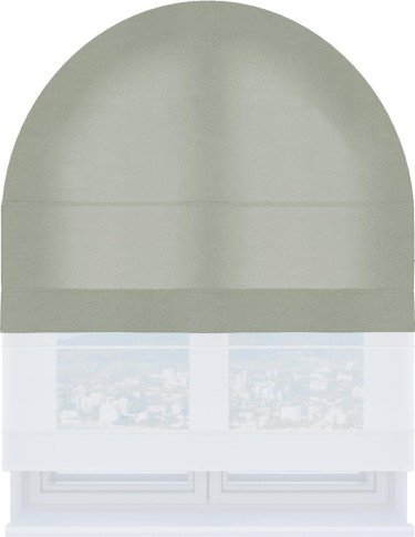 Римская штора «Кортин» день-ночь для арочного проёма, ткань вельвет светло-серый