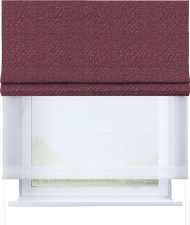 Римская штора «Кортин» день-ночь, ткань лён димаут, марсала