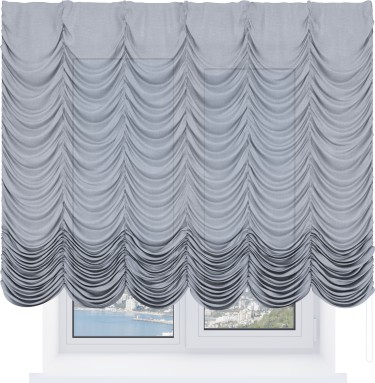 Французская штора «Кортин», лён серый