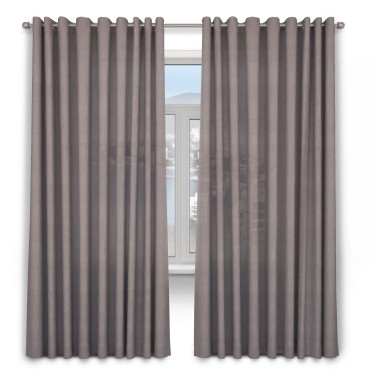 Шторы на люверсах вельвет тёмно-бежевый