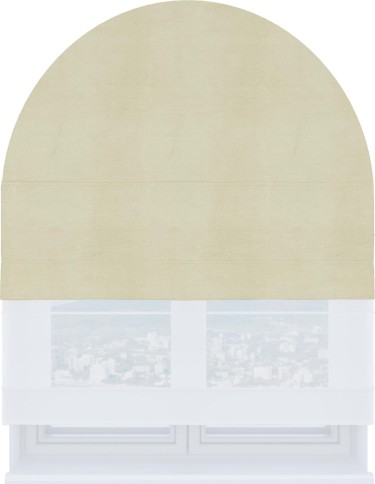 Римская штора «Кортин» день-ночь для арочного проёма, ткань бархат молочный