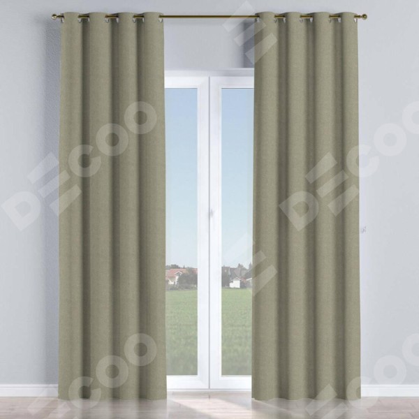 Комплект штор на люверсах твид кофейный